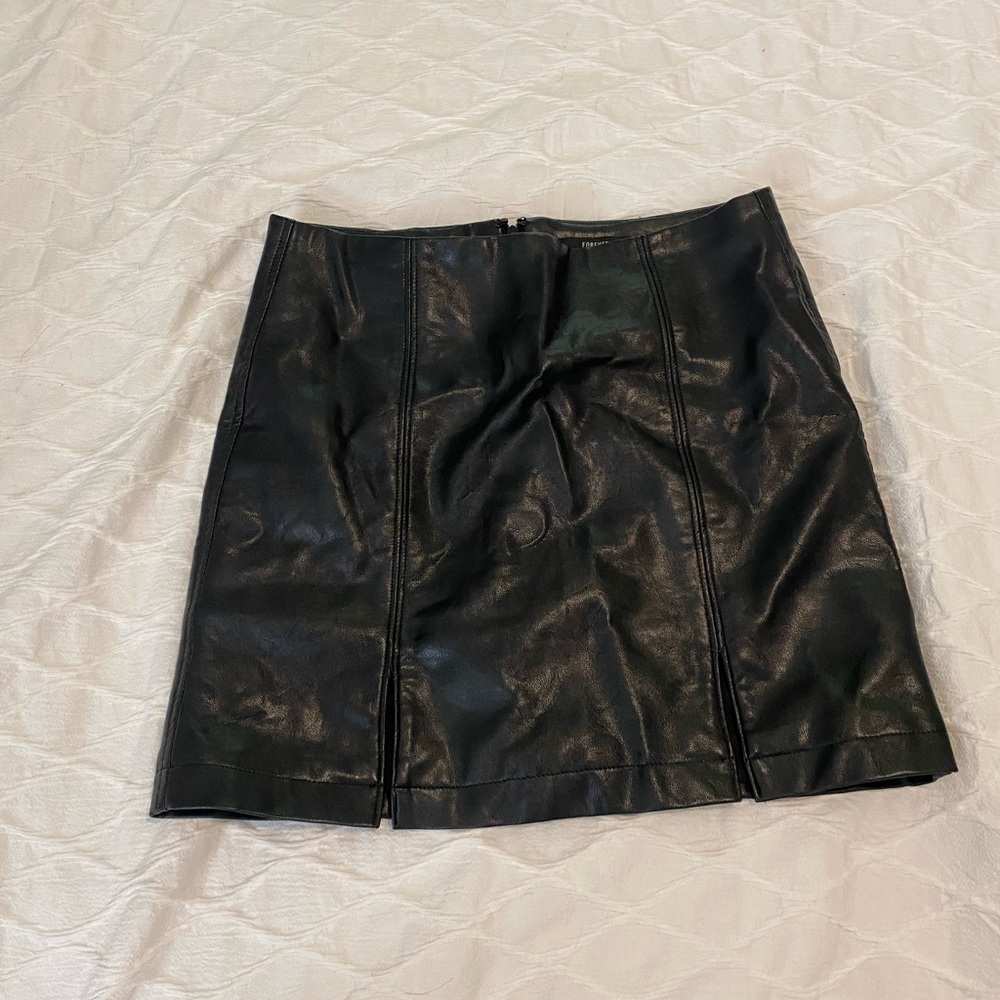 Forever 21 Black Leather Mini Skirt